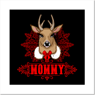 Christmas Deer Mommy Reindeer Mom Posters and Art